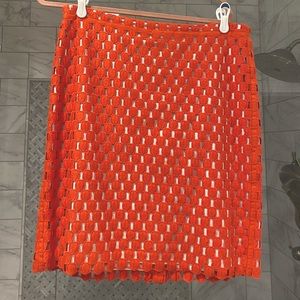 Like New Talbots Orange and White lace skirt